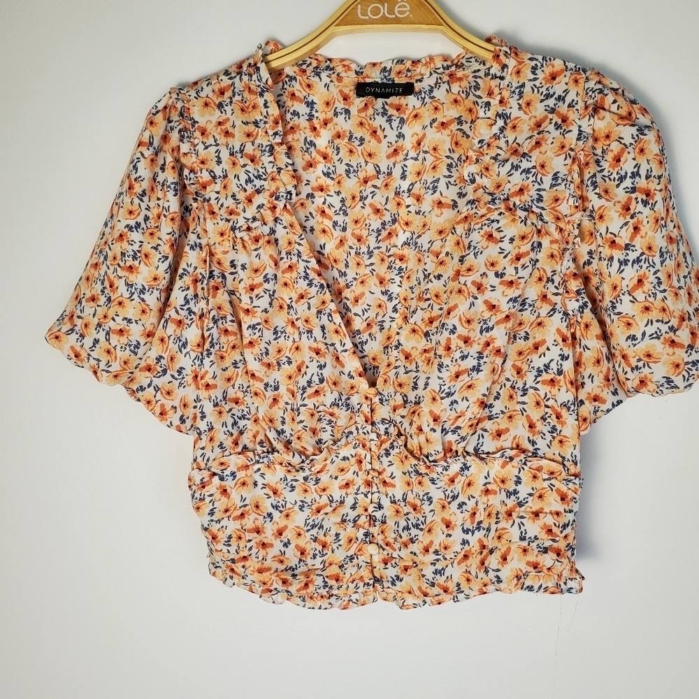 Dynamite Orange and White Crop Top - Picture 5 of 9